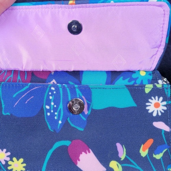 Vera Bradley Blue Floral Small Cross-Body Wallet 3 Compartments - Picture 5 of 9